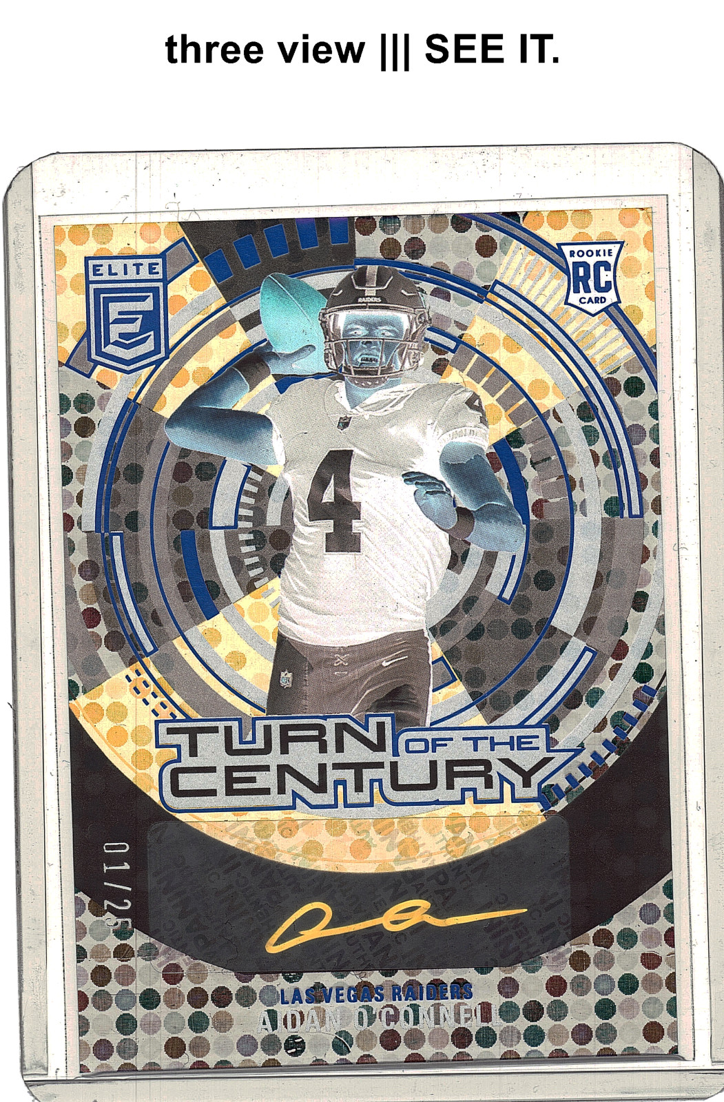 01/25 AIDAN O’CONNELL 2023 Donruss Elite RC Autograph Blue Turn Of The Century