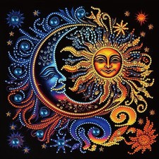 Sun and Moon Diamond Painting Art Kits for Adults Full Round Drill Gem Art