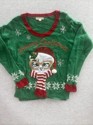 Meowy Christmas Sweater It’s Our Time Women’s M - Image 1 of 4