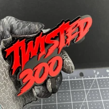1PC Twisted 300 Emblem – 3D Multicolor Acrylic Car Badge for Fender & Tailgate