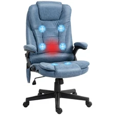 High Back Vibration Massage Office Chair with 6 Vibration Points, Heated Recl...