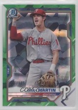 2021 Bowman Sapphire Chrome Prospects Green Refractor 6/125 Casey Martin 08ee