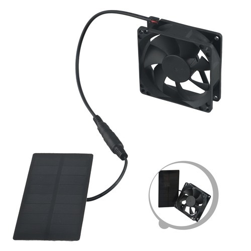 Für Outdoor Camping Solar Ventilator Set 10W 5V Solarpanel Tragbar und Wasserdi - Bild 1 von 12
