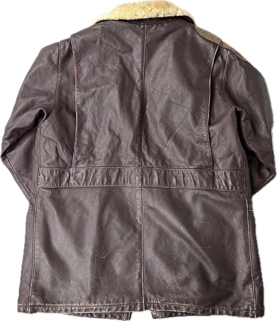 Vintage 1980's C.P. Company Leather Hunting Jacket Size L Black