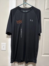 Under Armour Black T-Shirt Solid Heat Gear New NWT Loose MOCO logo, XL