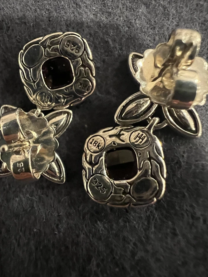 Pendientes de citrino de ley de oro de 18 quilates John Hardy Kawung Foto 2 de 4