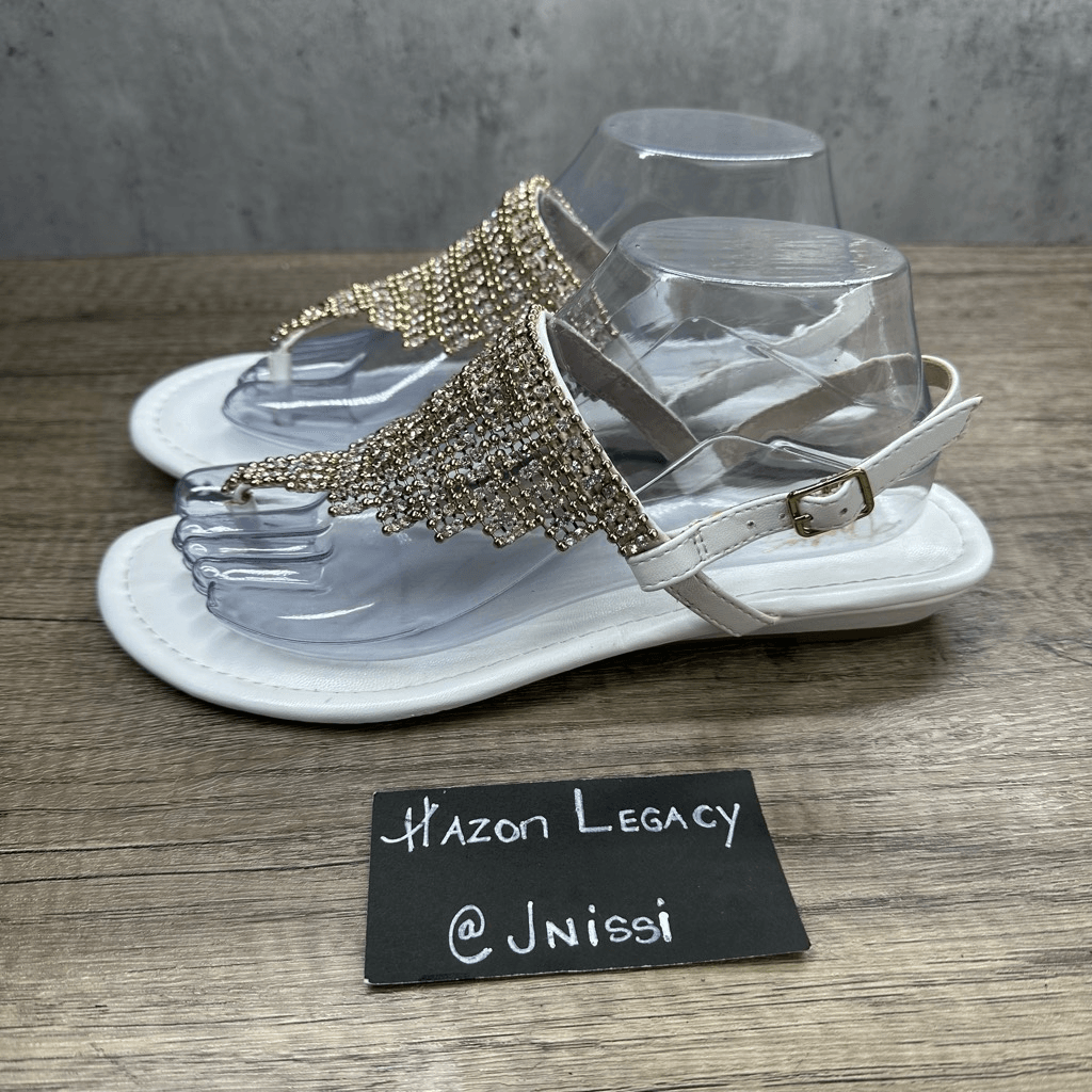 APL Sandali con zeppa Thalia Sodi~donna~bianchi impreziositi punta aperta~taglia 9M