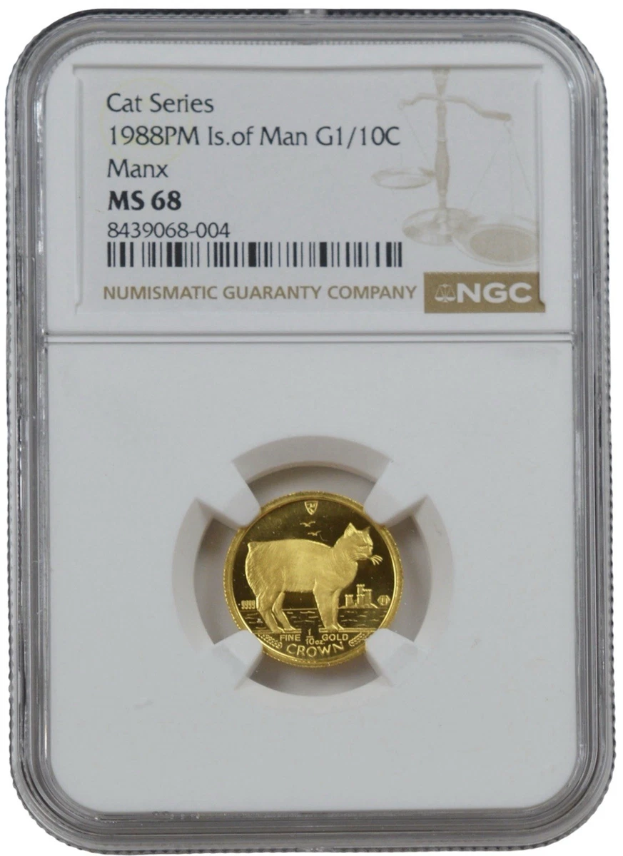 Isle of Man Cat Gold Bullion Coins 1/10 oz Precious Metal Content