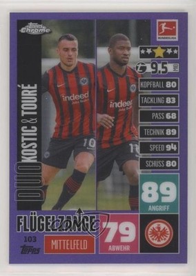 2020 Chrome Match Attax Bundesliga Flugelzange Purple Refractor Filip Kostic w5c