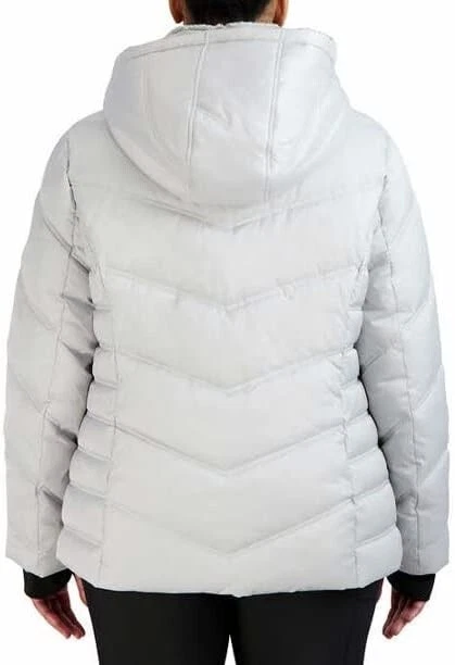 Womens Nautica Silver Puffer Coat Jacket Small S - Image 3 of 3