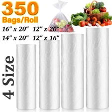 350 Bags Plastic Produce Clear Bag On Roll Kitchen Food Fruit Storage 4 Size US