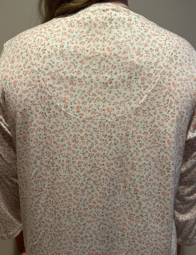 Camisón Miss Elaine Essentials Mangas 3/4 Tejido Corto Nuevo con Etiquetas Talla 2X Rosas Melocotón - Imagen 6 de 7