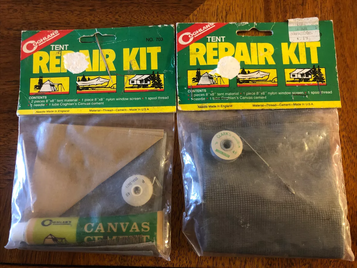 2 Coghlan's Tent Repair Kits 703 Tent material Nylon Window screen spool  thread