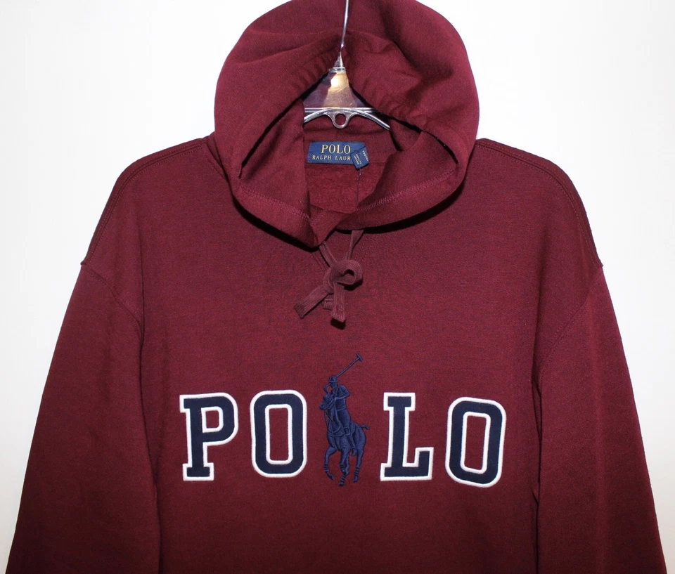 Polo Ralph Lauren Grande y Alto Para Hombres Rojo Oscuro POLO Sudadera con Capucha Chaqueta Nueva con Etiquetas Talla 1XB Foto 2 de 4