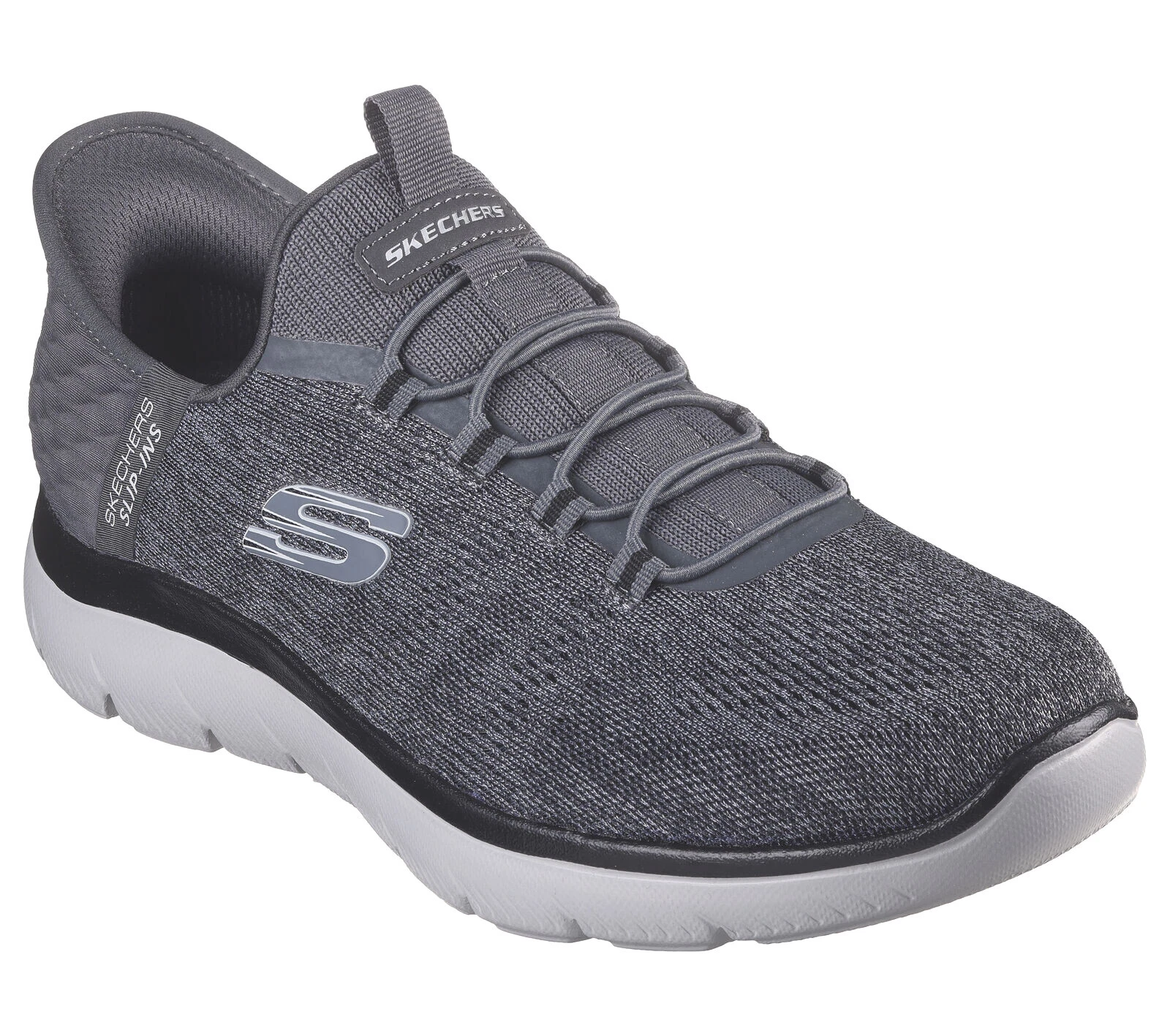 Skechers Men's / Summits Key Pace / Slip Ins / Charcoal-Black / NIB / Reg $85