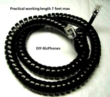 25-Pack Lot Black 12Ft Generic Handset Cord Landline Telephone Universal Fit