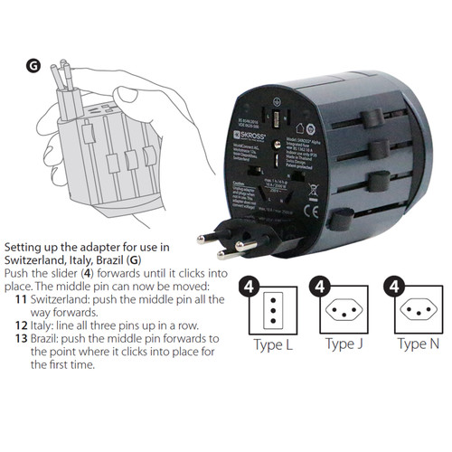 Alpha by SKROSS Luxury Premium World Travel Adapter with Infinite Possibilities - Picture 8 of 10