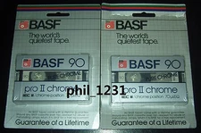 2 vintage BASF Pro II 90 min single pack CrO2 high bias Tape for Cassette deck 