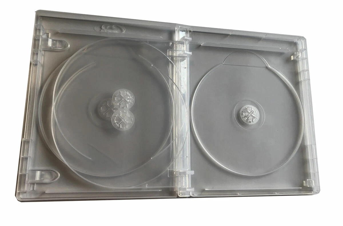 New 1 Clear MegaDisc 15mm Blu-ray Replacement Case Holds 4 Discs (4 Tray) box