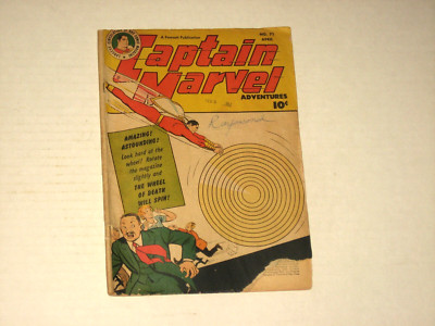 CAPTAIN MARVEL COMICS..APRIL,1947/NO. 71...FAWCETT TEN CENT COMIC..nice SEE PICS