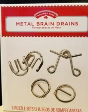 Holiday Time Metal Brain Drain Puzzles - Fun For Kids NIB