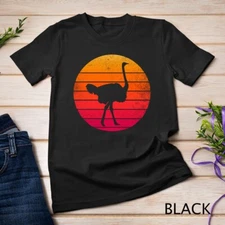 Retro Emu Vintage Ostrich Flightless Bird 80s Sun Unisex T-shirt