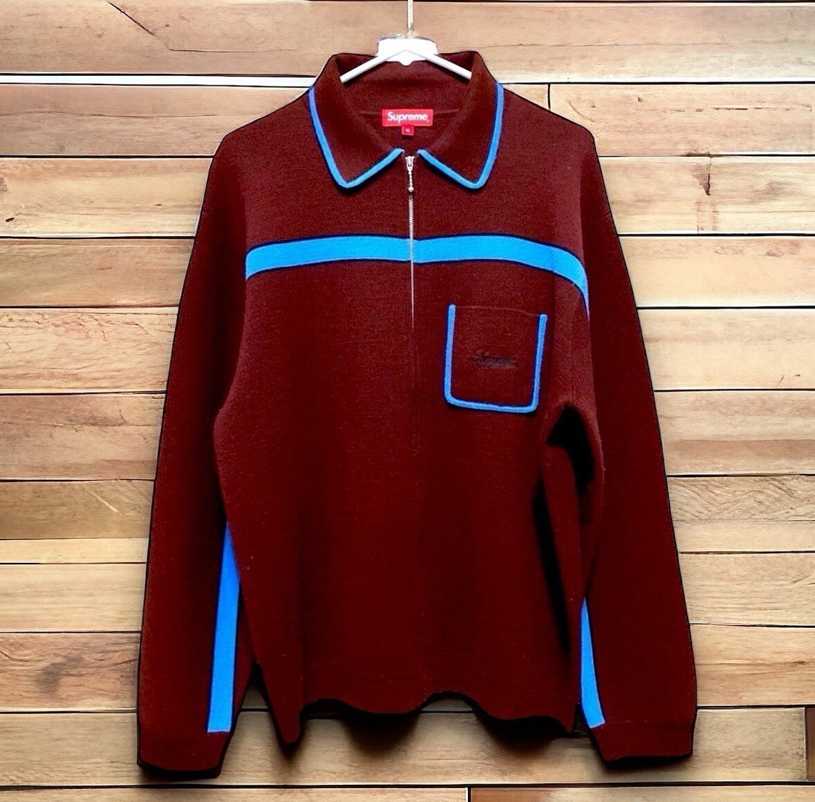 トップス supreme chest stripe zip up cardigan Supreme Chest Stripe Zip Up Cardigan (FW21) - $168