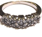 14k white gold .47ct Natural diamond cluster ring womens band antique 4.5g 7 — photo 2