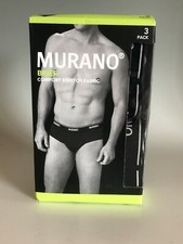 Murano Comfort Stretch Fabric Briefs Men's Size S 28-30 TWO PAIR Black and Gray