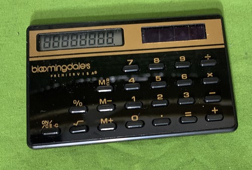 Vintage Solar Calculator BLOOMINGDALE’S Premier Visa Loyal Customer + CASE - Picture 2 of 3