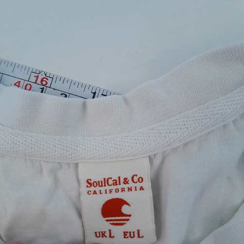 Soul Cal T-Shirt Bundle Large White Mens 2 Items Plain 100% Cotton Round Neck - Picture 12 of 13