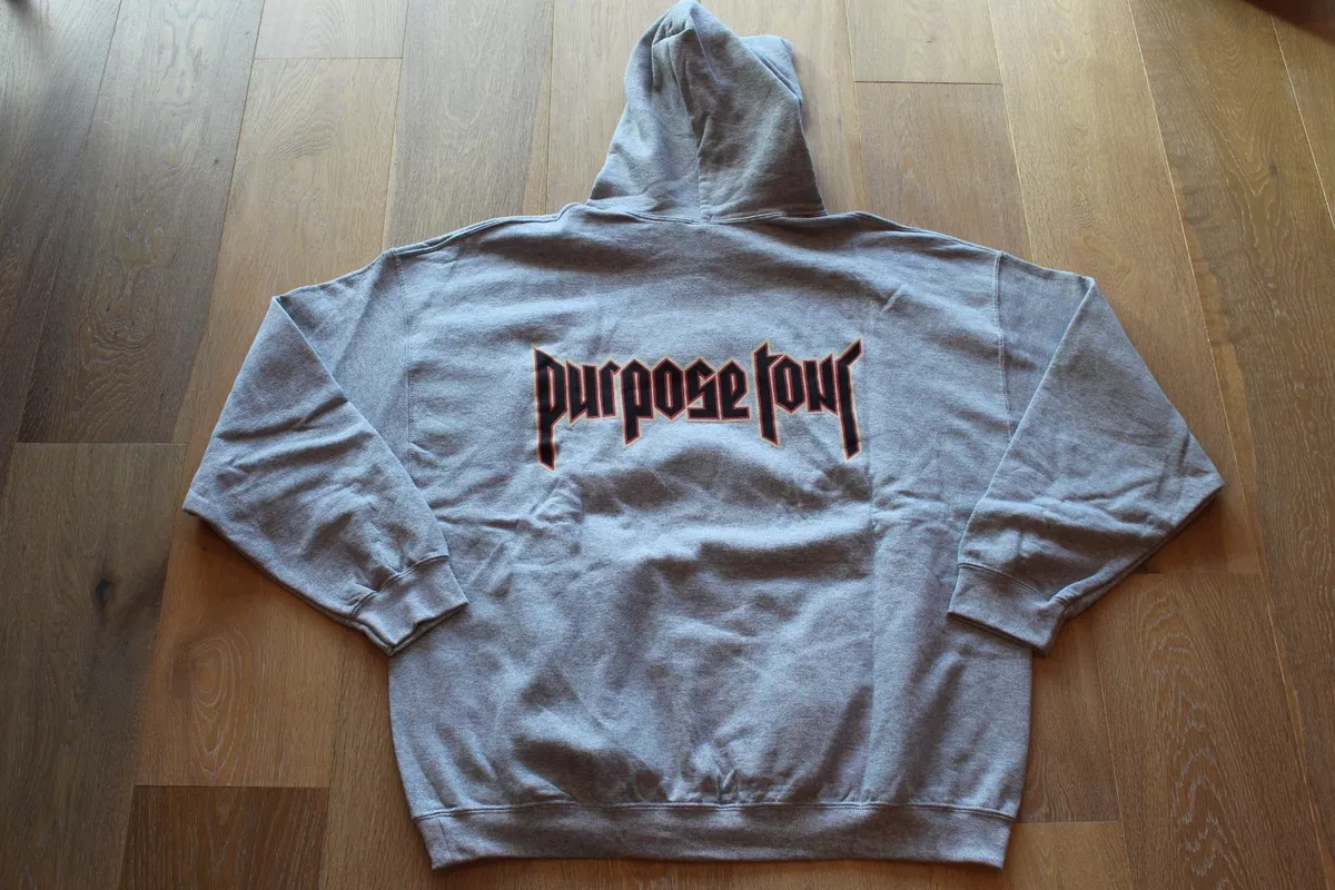 Justin Bieber X UO 2016 Staff Purpose World Tour Hoodie Size 2XL Grey New Hoody