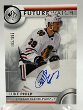 2023-24 SP Authentic Luke Philp #142 Future Watch Auto /999 Blackhawks