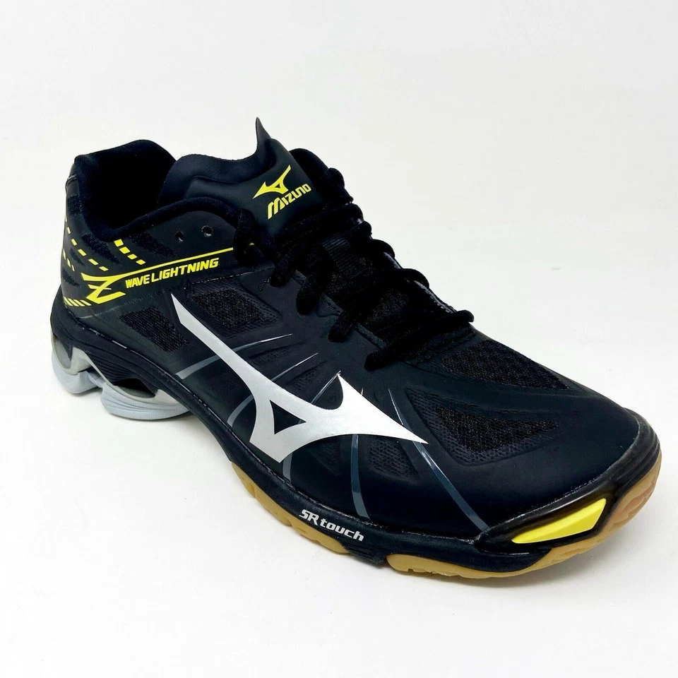 Zapatos de voleibol de tracción Mizuno Wave Lightning Z negros plateados amarillos para mujer Foto 2 de 4