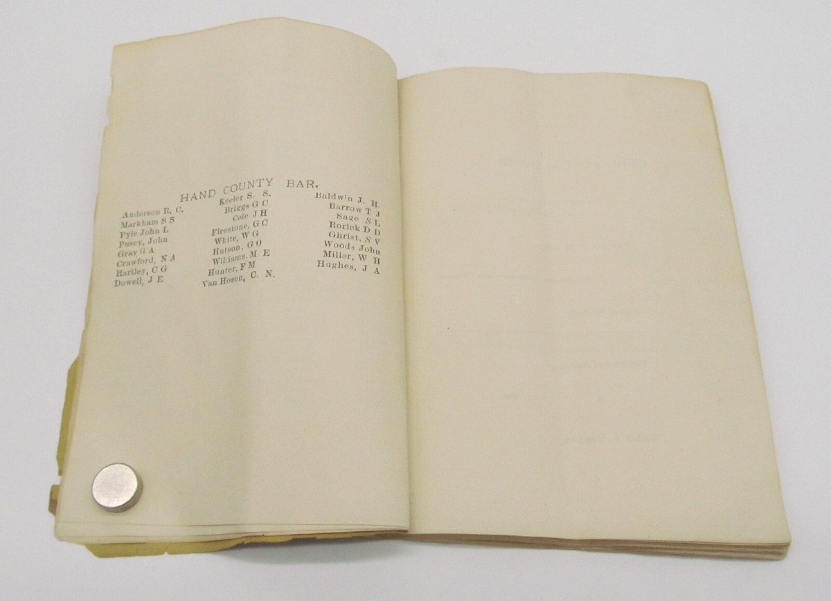 Miller, Hand County, SD - 1889 Hand County District Court Calendar, Dakota  Terr. | eBay