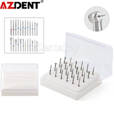 24pcs Dental Diamond Burs kit FG1.6mm For High Speed Handpiece 2/4 hole burs box