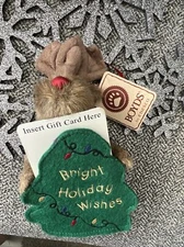 Rare Boyds Holiday Moose Mini Gift Card Holder Plush Ornament ￼Limited Edition