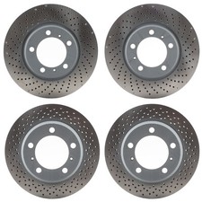 SHW Front Rear Cross-Drilled Disc Brake Rotors Kit For Porsche 718 Boxter Cayman