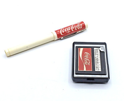  Vintage Coca Cola Metal Mini Flip Address Phone Number Finder Keeper W/ Pen