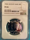 NGC PR65  1964 Kennedy Half Dollar FS-401 Accented Hair with HUGE Doubled die
