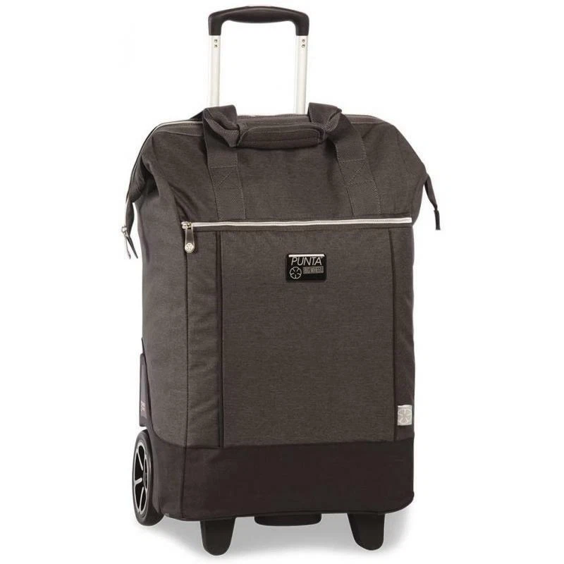 FABRIZIO Trolley spesa XL Punta grigio nero ruote grandi shopping scooter shopping bag
