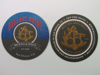 4'' Beer Coaster ~ BALLAST POINT Craft Brewing & Spirits ~ San Diego, CALIFORNIA