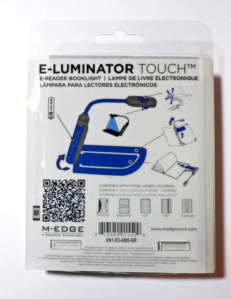 M-Edge E-Luminator Touch E-Reader Booklight for Amazon Kindle Kobo Nook New Seal - Image 2 of 2
