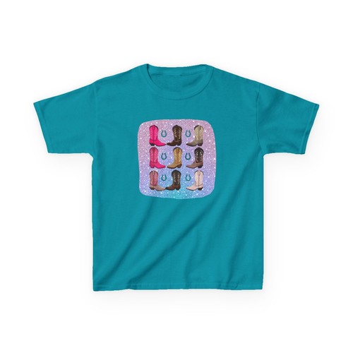 Colorful Kids Heavy Cotton Tee | Cowgirl, Boots - Picture 14 of 29