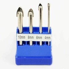 Diamond Tool Glass  Tile Drill Bit Set 4-Piece 4mm, 6mm, 8mm, 10mm - GLD4PC