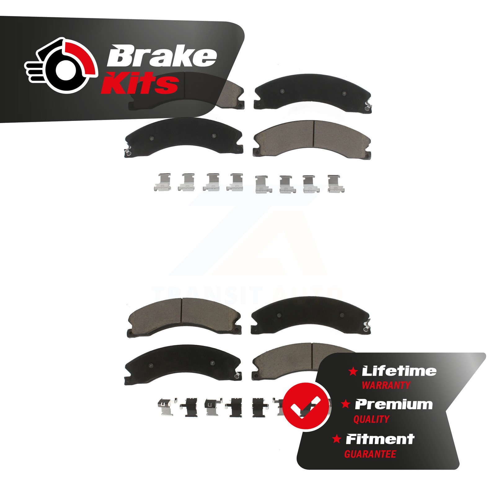 Front Rear Ceramic Brake Pads Kit For 2012-2021 Nissan NV2500