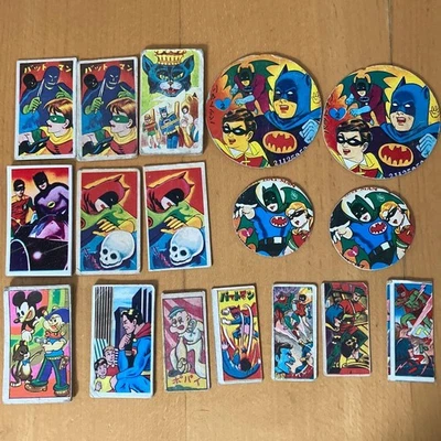 Batman Popeye Superman Mickey Vintage Japanese Menko Card Lot 15+ - Photo 1/4