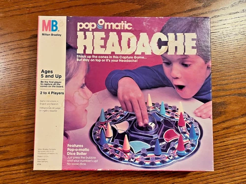 Vintage 1986 Milton Bradley Pop O Matic Headache Board Game ~ 100% Complete