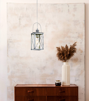 Pendelleuchte Laterne Deckenlampe Pendel HäNgelampe Chrom Lampe Leuchte 49212