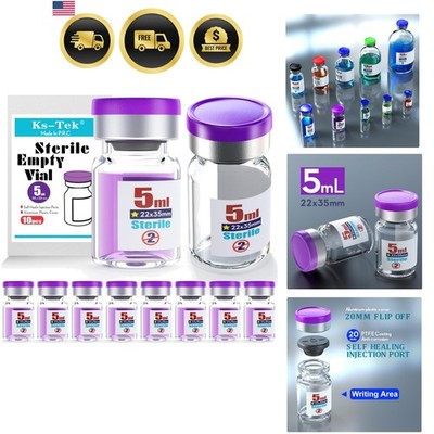 Sterile Empty Vials with Self Healing Injection Port,with Flip Off Aluminum C...